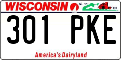 WI license plate 301PKE