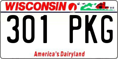 WI license plate 301PKG