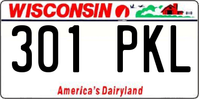 WI license plate 301PKL