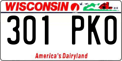 WI license plate 301PKO