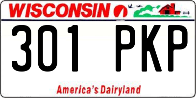 WI license plate 301PKP