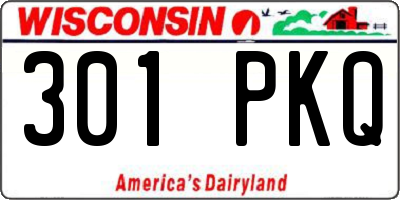 WI license plate 301PKQ