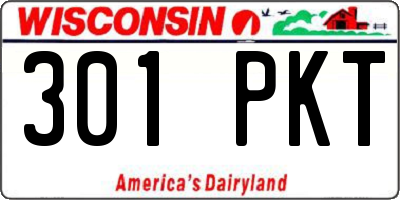 WI license plate 301PKT