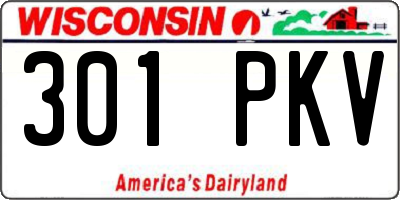 WI license plate 301PKV