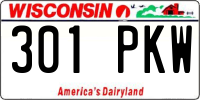 WI license plate 301PKW