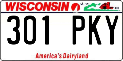 WI license plate 301PKY