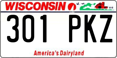 WI license plate 301PKZ