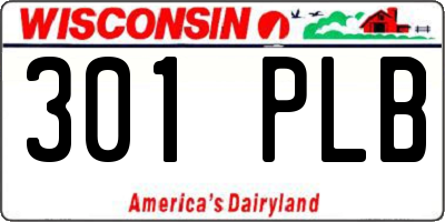 WI license plate 301PLB