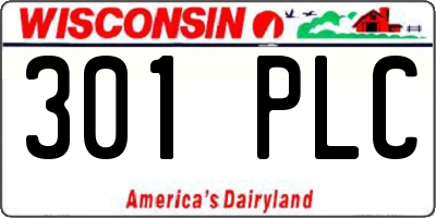 WI license plate 301PLC