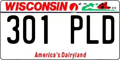 WI license plate 301PLD