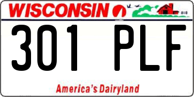 WI license plate 301PLF