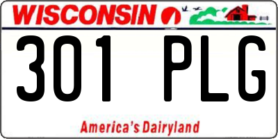 WI license plate 301PLG
