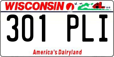 WI license plate 301PLI