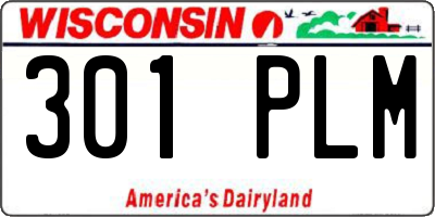 WI license plate 301PLM