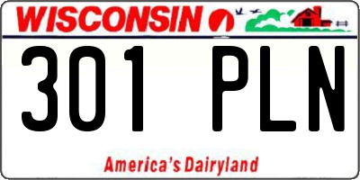 WI license plate 301PLN