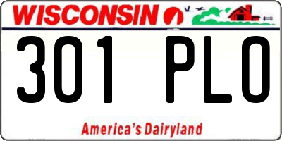 WI license plate 301PLO
