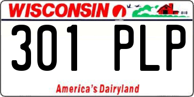 WI license plate 301PLP