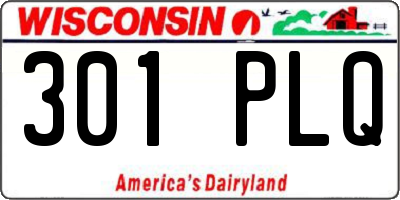 WI license plate 301PLQ