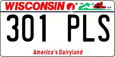 WI license plate 301PLS