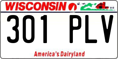 WI license plate 301PLV