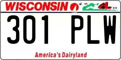 WI license plate 301PLW