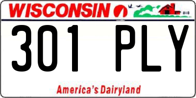 WI license plate 301PLY