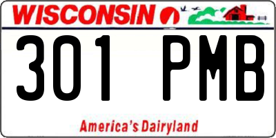 WI license plate 301PMB