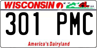 WI license plate 301PMC