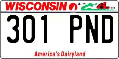 WI license plate 301PND