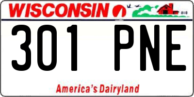 WI license plate 301PNE