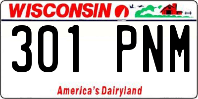 WI license plate 301PNM