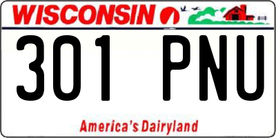WI license plate 301PNU