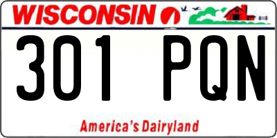 WI license plate 301PQN