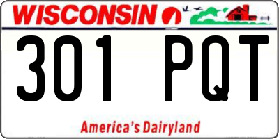 WI license plate 301PQT