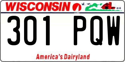 WI license plate 301PQW