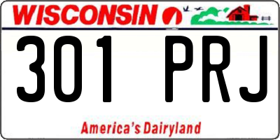 WI license plate 301PRJ