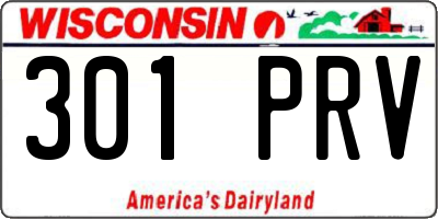 WI license plate 301PRV