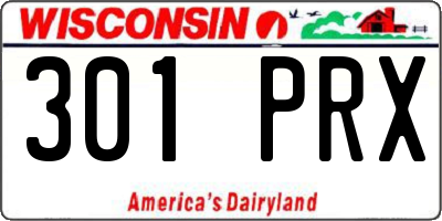 WI license plate 301PRX