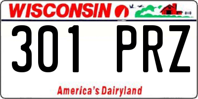 WI license plate 301PRZ