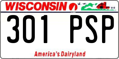WI license plate 301PSP
