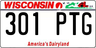 WI license plate 301PTG