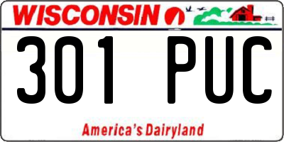 WI license plate 301PUC