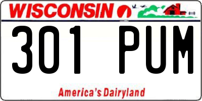 WI license plate 301PUM