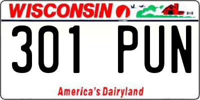 WI license plate 301PUN