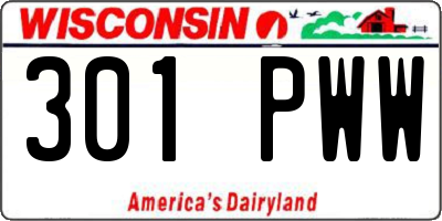 WI license plate 301PWW