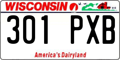 WI license plate 301PXB