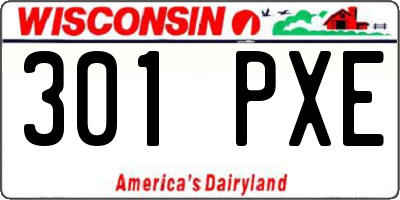WI license plate 301PXE
