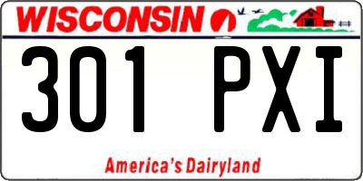 WI license plate 301PXI