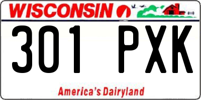 WI license plate 301PXK