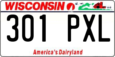 WI license plate 301PXL